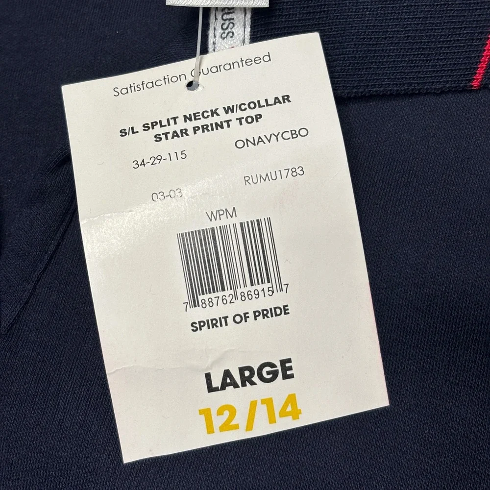 New Russ Americana Stars Sleeveless‎ Polo Shirt Collared Women Large 12 14 - Picture 4 of 6